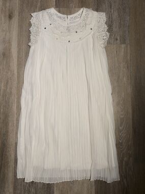 Speechless White Lace Pleated Formal Dress for Girls Flower Girl Dress Communion